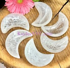 Wholesale Lot 6 PCs Natural Selenite Aka Satin Spar  Moon Bowls Crystal ~10cm picture