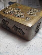 Beautiful Antique Japanese Meiji Period (1868-1917) Rectangle Bronze Box. picture