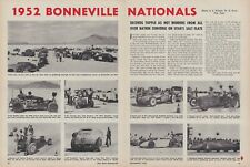 1952 Bonneville Nationals Vintage Magazine Article Ad Salt Flats Land Speed picture