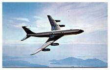 Vintage Northwest Airlines Flyover Scene, Boeing 320 Fan-Jet, Postcard picture