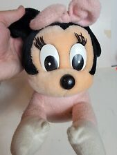 Vintage Disneyland Disney World Baby Minnie Mouse Plush Stuffed Toy Pink VTG picture