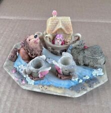 1995 Artisan Flair Theme Bible Noahs Ark Miniature Tea Set Animals 11 Piece picture