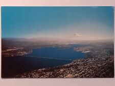 Lake Washington Floating Bridge Aerial View With Mount Rainier  Postcard picture