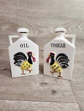 Vintage Oil and Vinager Rooster Decanters Japan 5x4