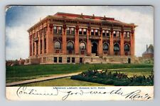 Kansas City KS-Kansas, Carnegie Library, Antique, Vintage c1908 Postcard picture