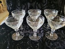 STUNNING 1930's Fine Crystal Etched  Champagne/ Sherbet Glasses  Set of 6  4.5