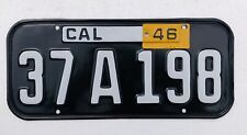 1945-1946 California License Plate. DMV Clear, Restored. picture