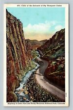 Cliffs At The Entrance Big Thompson Canon Estes Park Colorado Vintage Postcard picture