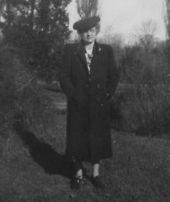 5B Photograph Portrait Lovely Old Woman 1940's Granny Overcoat  picture
