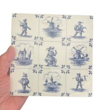 Delft Blauw Hand Painted Holland 6” Square Tile picture
