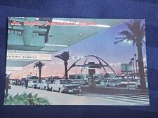 Vintage Los Angeles California Airport At Night Postcard Posted picture