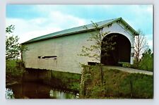 Postcard Indiana Arlington IN Offutt's Ford Covered Bridge 1970s Unposted Chrome picture