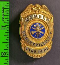 Vintage Dewittville New York Fire Department Member Obsolete Badge Pin picture