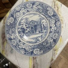 Vintage Wedgwood  England bridges hall of music blue and white plate picture