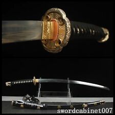 Real Tachi T10Steel Katana Japanese Samurai Sword Hard Wooden Battle Ready Sharp picture