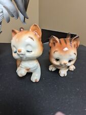 2 Noritake 1950's  Gift Craft Anthropomorphic Porcelain Cat Figurines picture