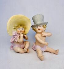 Antique/Vintage Schafer & Vader Baby Boy & Baby Girl Wearing Hats Whimsical Look picture
