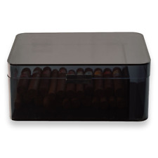 Bey-Berk 60-Cigar Acrylic Humidors with Magnetic Closure - Gray picture