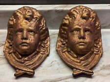 Vintage Gothic Cherub Heads Set of 2 picture