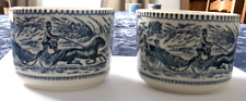 Vintage Currier and Ives Blue & White  Mugs, Quantity of 2 picture