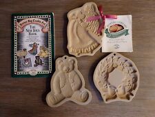 Vintage Brown Bag Cookie Art Molds: Teddy Bear, Angel Heart, Christmas Wreath + picture