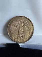 Rare and vintage two toned rose gold and gold colored Guardian Angel coin picture