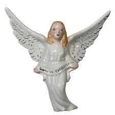 Angel Gloria Atlantic Mold Chalkware Christmas Tree Topper Hand Painted WallHang picture