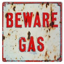 Aged Looking Beware Gas Sign 12×12 picture