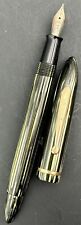 Vintage Sheaffer Fountain Pen Stripes Striated Green Black #3 NIB picture