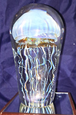 Richard Satava Art Glass Crystal Sculpture  Paperweight Moon Jellyfish picture