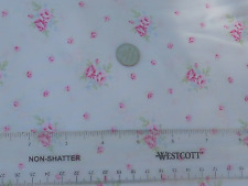 Yuwa Fabric Small Pink Roses Bouquets Periwinkle on Cottage PINK Cotton Fabric  picture