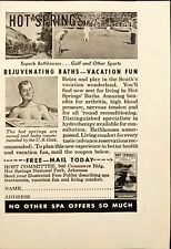 1946 Hot Springs National Park Arkansas Rejuvenating Baths Vintage Print Ad picture