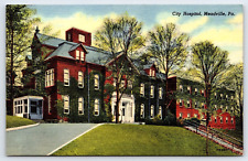 Original Old Vintage Antique Postcard City Hospital Meadville Pennsylvania picture