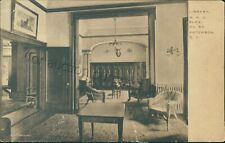 Paterson, New Jersey - BPO Elks building Library - rare interior postcard - NJ picture