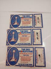 3  Vintage 1982 World’s Fair 2 Day  Tickets Knoxville Tennessee TN With Stubb's picture