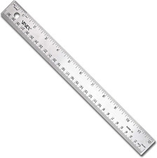 SSRN-12 Stainless Steel Office Drawing Ruler 0-12 Inch 0-30Cm with Non Slip Cork picture