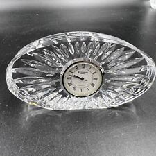 Vintage Waterford Sunburst Crystal Quartz Oval Clock NEEDS BATTERY 5” Long picture