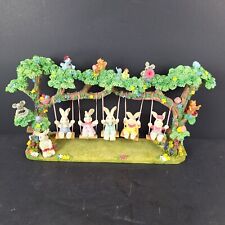 Easter Display Quintet of Swinging Bunnies by Jaimy Rabbits on Swings Decor picture
