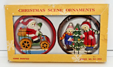 Vintage 60s? Hand Painted Ornaments Christmas Holiday Colorful 54-300 Santa 3