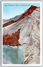 Grasshopper Glacier Yellowstone Park Mountains Waterfront Vintage UNP Postcard picture