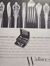 Vintage Print Ad 1956 Wallace Sterling Silver Silverware Patterns Mahogany Chest picture