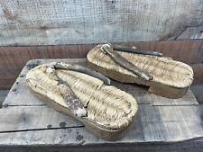 WWII USGI BRING BACK WW2 WOOD/WOODEN JAPANESE SANDALS/SHOES philipines? picture