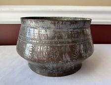 Antique Hand Hammered Etched Copper Pot /Bowl, Unmarked, 7 1/4