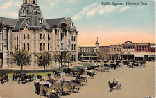 c.1910 Distant Stores Public Square Hillsboro TX post card picture
