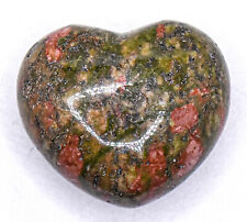44mm Unakite Heart Feldspar Epidote Quartz Crystal Mineral Specimen China 1,2PCs picture