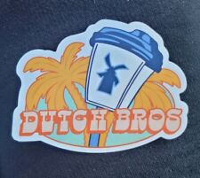 *NEW* Dutch Bros Sticker June 2024 Windmill Palm Trees Orange Summer picture