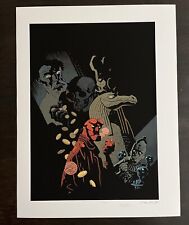 17 x 13in. Hellboy “Double Feature of Evil” print & cert 172/200 signed Mignola picture