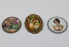 Antique Limoges Victorian Brooch Pin And Two Cabochons  picture