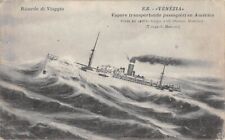 SS VENEZIA AT SEA ~ LLOYD AUSTRIACO SHIP LIN, ARTIST IMAGE ~ used Italy 1912 picture