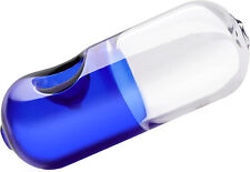 Blue And Clear Pill Mini Glass Smoking Tobacco Pipe Hookah USA Fast  picture